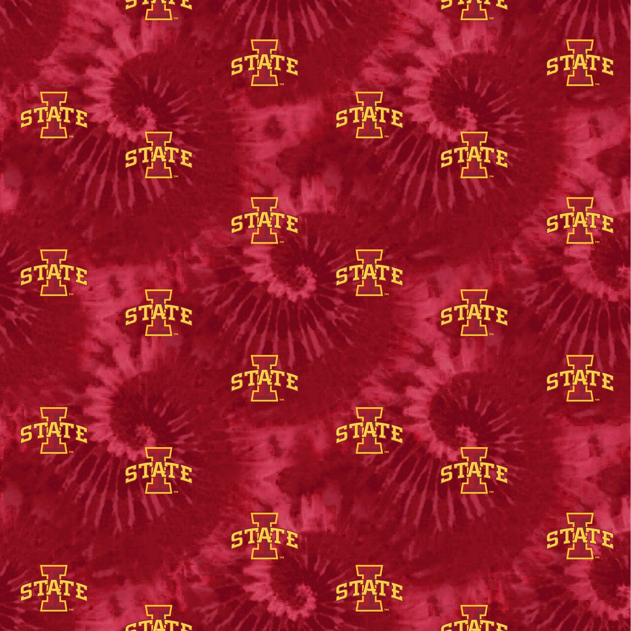 Sykel Enterprises-Iowa State University Cotton Fabric-Iowa State Cyclones Tie Dye Cotton Quilting Fabric